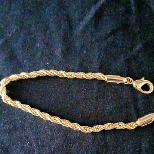 Elegant 18kgf Over 925 Rope Chain Bracelet